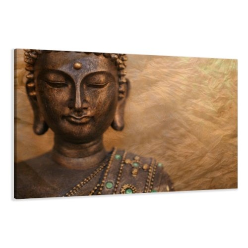 Visario Leinwandbilder 5041 Bild auf Leinwand Buddha, 120 x 80 cm