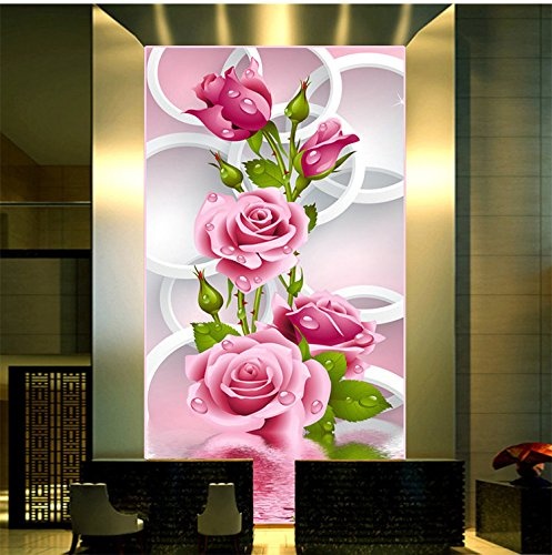 lzn DIY 5D Diamant Malerei Stickerei Blume Kreuz Kunsthandwerk 30 x 56 cm