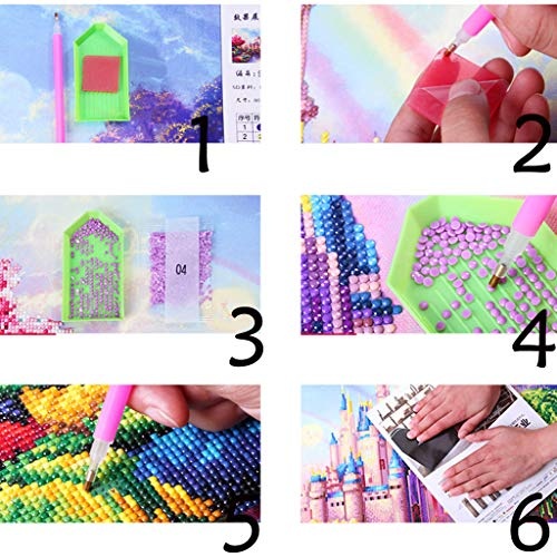 Qmber Diamond Painting Set 5D Diamant Painting Set Full Stickerei Groß Bilder DIY Diamonds Malerei Rubiks Cube runder Diamant/H