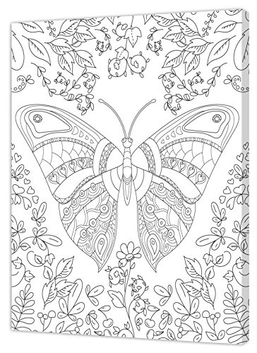 Pintcolor 7160.0 Keilrahmen mit Leinwand Bedruckt zum Ausmalen, Tannenholz/Baumwolle, Weiß/Schwarz, 40 x 50 x 3.5 cm