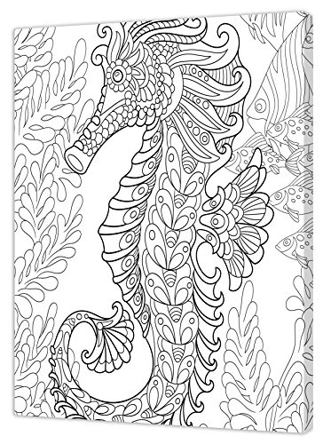 Pintcolor 7169.0 Keilrahmen mit Leinwand bedruckt zum Ausmalen, Tannenholz/Baumwolle, Weiß/Schwarz, 40 x 50 x 3.5 cm