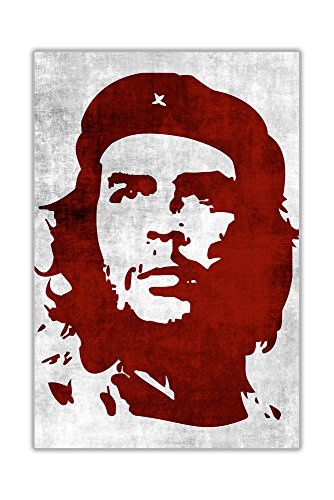 Iconic Che Guevara Leinwand Art Wand Bilder Raum Dekoration Zuhause Prints Cuban Revolutionäre Silhouette, canvas, rot, 0- A4 - 12" X 8" (30CM X 20CM)