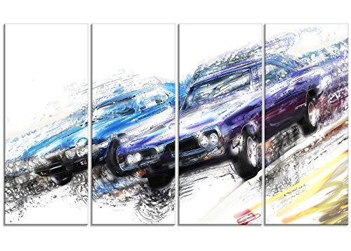 Digital Art PT2647-271 Kunstdruck auf Leinwand, Motiv Finish Line Car 0 28 H x 48 W x 1 D 4P 0