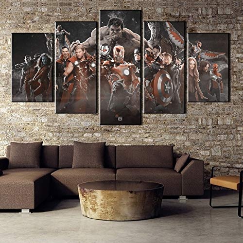 MIYCOLOR 5 Stücke Leinwand Kunst Avengers Infinity War Film Moderne dekorative Gemälde auf Leinwand Wandkunst für Inneneinrichtungen Wanddekor, 40x60 40x80 40x100