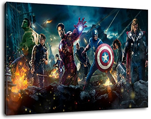 Marvel Helden Format 120x80 cm Bild auf Leinwand, XXL...