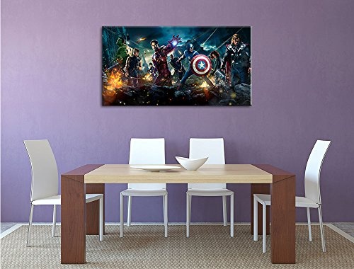 Marvel Helden Format 120x80 cm Bild auf Leinwand, XXL riesige Bilder fertig gerahmt mit Keilrahmen, Kunstdruck auf Wandbild mit Rahmen