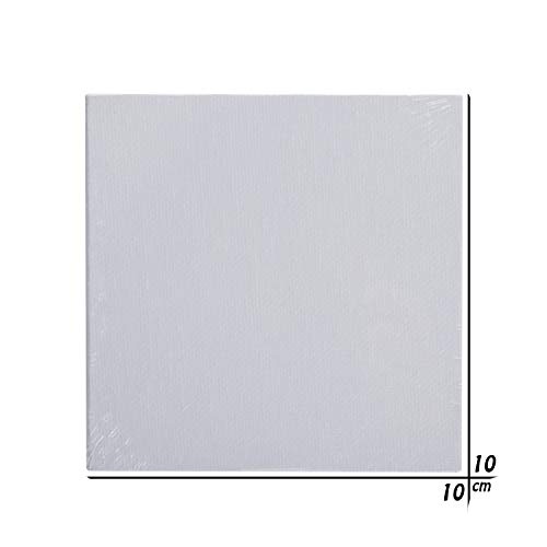 Atworth Art Canvas Panel Bretter für Öl Acryl Malerei – Pre Gespannte Leinwand Boards 12 Stück, baumwolle, weiß, 10x10cm, 12-PACK