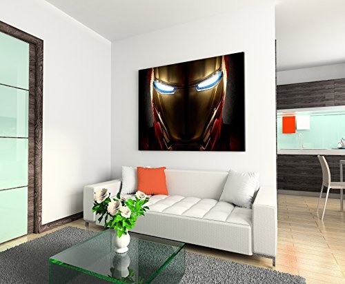 Iron Man Helmet Wandbild 120x80cm XXL Bilder und Kunstdrucke auf Leinwand