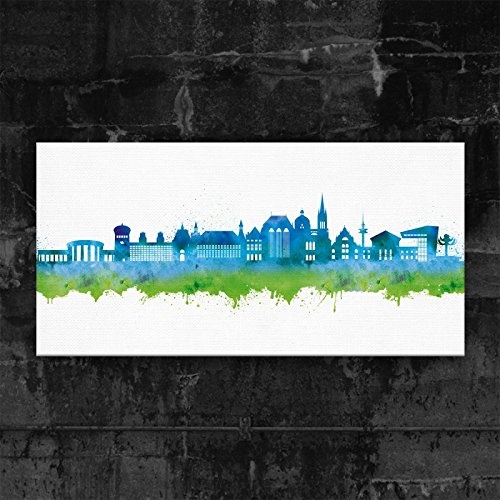 Kunstbruder Kunstdruck auf Leinwand - Aachen Skyline -...