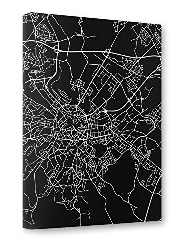 artboxONE Leinwand 150x100 cm Städte Städte / Weitere "Retro Map Aachen Germany" schwarzweiß Kunstdruck auf Leinwand - Wandbild Städte Städte / Weitere von David Springmeyer