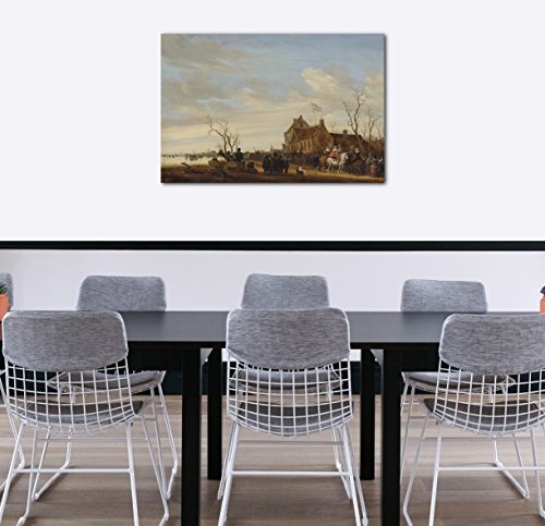 Printed Paintings Leinwand (80x60cm): Salomon Van Ruysdael - Den Aal Zeichnen