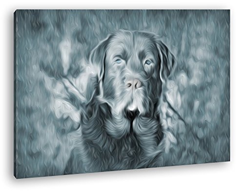 deyoli Hund im Schnee Effekt: Zeichnung Format: 80x60 als Leinwand, Motiv fertig gerahmt auf Echtholzrahmen, Hochwertiger Digitaldruck mit Rahmen, Kein Poster oder Plakat