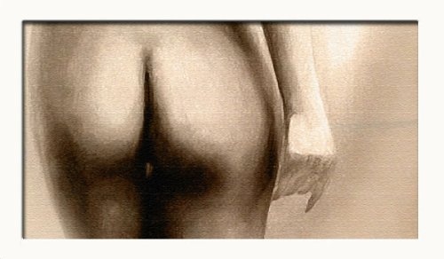 INSIGHT - Frau von hinten mit nacktem schönem Po - Akt Erotik Bild auf Leinwand mit Keilrahmen direkt vom Künstler - moderne Kunst fertig zum Aufhängen - erotische Wandbilder - in EINWEG Verpackung -