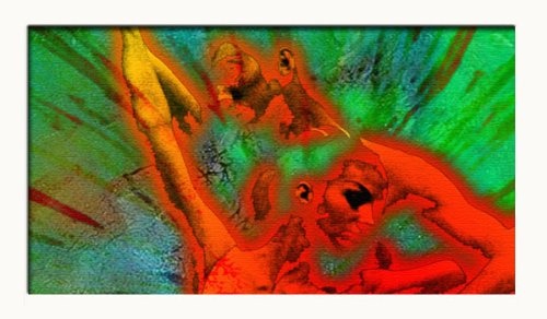 Unbekannt EMOTION III. Paar beim Tanz - Akt Erotik Bild auf Leinwand mit Keilrahmen direkt vom Künstler - moderne Kunst fertig zum Aufhängen - erotische Wandbilder - in EINWEG Verpackung -