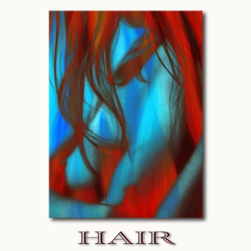 Unbekannt HAIR - Frau nackt mit langen Haaren - Akt Erotik Bild auf Leinwand mit Keilrahmen direkt vom Künstler - moderne Kunst fertig zum Aufhängen - erotische Wandbilder - in EINWEG Verpackung -
