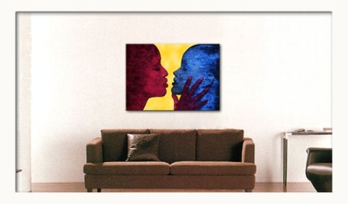 EMOTION II. - zwei Frauen beim küssen sexeln - Akt Erotik Bild auf Leinwand mit Keilrahmen direkt vom Künstler - moderne Kunst fertig zum Aufhängen - erotische Wandbilder - in EINWEG Verpackung -