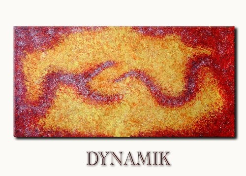 Original Acrylgemälde abstrakt - DYNAMIK - Gemälde mit Goldsplitter - Unikat handgemalt abstrakte Kunst - in EINWEG Verpackung -