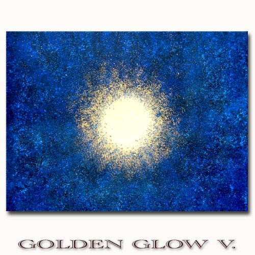 Original Acrylgemälde abstrakt - GOLDEN GLOW V. - Gemälde mit Goldsplitter - Unikat handgemalt abstrakte Kunst - in EINWEG Verpackung -