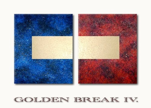 Original Acrylgemälde abstrakt - GOLDEN BREAK IV.- Gemälde mit Goldsplitter - Unikat handgemalt abstrakte Kunst - in EINWEG Verpackung -