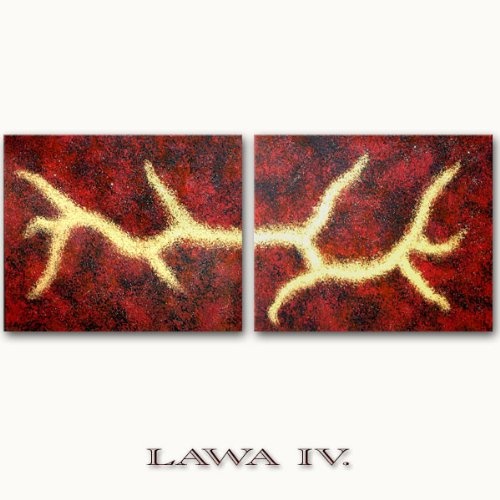 Original Acrylgemälde abstrakt - LAVA IV. - Gemälde mit Goldsplitter - Unikat handgemalt abstrakte Kunst - in EINWEG Verpackung -