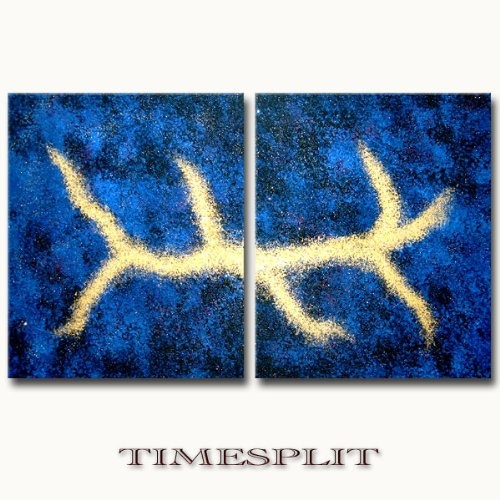 Original Acrylgemälde abstrakt - TIMESPLIT - Gemälde mit Goldsplitter - Unikat handgemalt abstrakte Art - in EINWEG Verpackung -