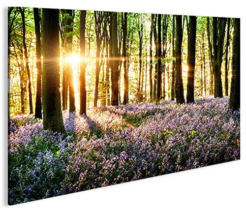 islandburner Bild Bilder auf Leinwand Lavendel im Wald 1p XXL Poster Leinwandbild Wandbild Dekoartikel Wohnzimmer Marke