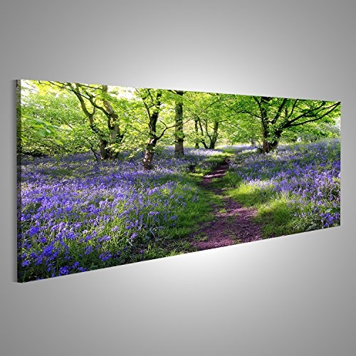 islandburner Bild Bilder auf Leinwand Blumen im Wald Lavendel Poster, Leinwandbild, Wandbilder