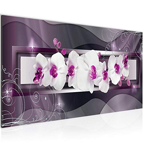 Bilder Blumen Orchidee Wandbild Vlies - Leinwand Bild XXL Format Wandbilder Wohnzimmer Wohnung Deko Kunstdrucke Violett 1 Teilig - MADE IN GERMANY - Fertig zum Aufhängen 206412b