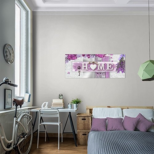 Bilder Home Wandbild 100 x 40 cm Vlies - Leinwand Bild XXL Format Wandbilder Wohnzimmer Wohnung Deko Kunstdrucke Violett 1 Teilig - Made IN Germany - Fertig zum Aufhängen 013712a