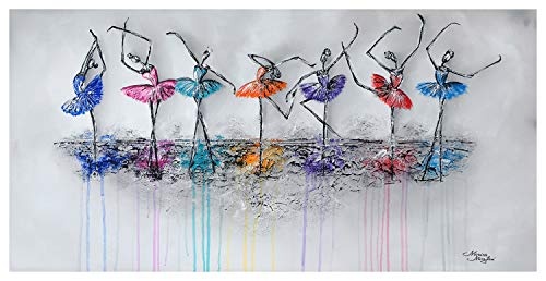 exclusive-gallery I Monica Mirafiori I Gemälde Dancing I 140x70cm | XXL Leinwandbild handgemalt | Acrylgemälde auf Leinwand | Sehr großes Acrylbild auf Keilrahmen