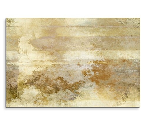 120x80cm Leinwandbild auf Keilrahmen Malerei Acryl Hintergrund abstrakt beige braun Wandbild auf Leinwand als Panorama