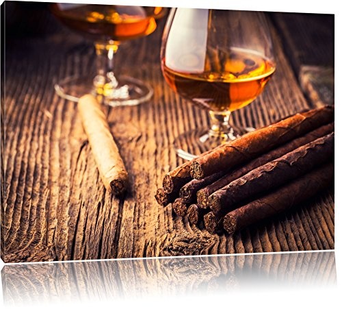 Whisky und Zigarre Format: 80x60 cm auf Leinwand, XXL...