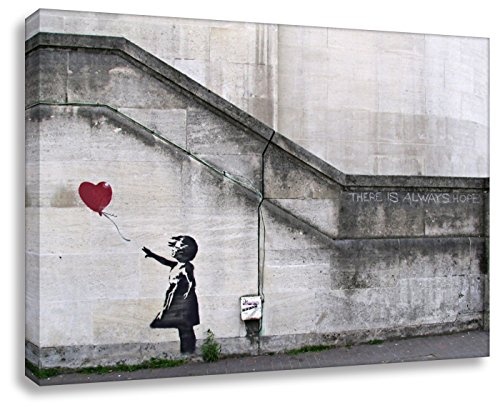 Kunstbruder Banksy Foto auf Leinwand/Always Hope/Kunstdruck Wandbild Leinwandbild (60x80cm)