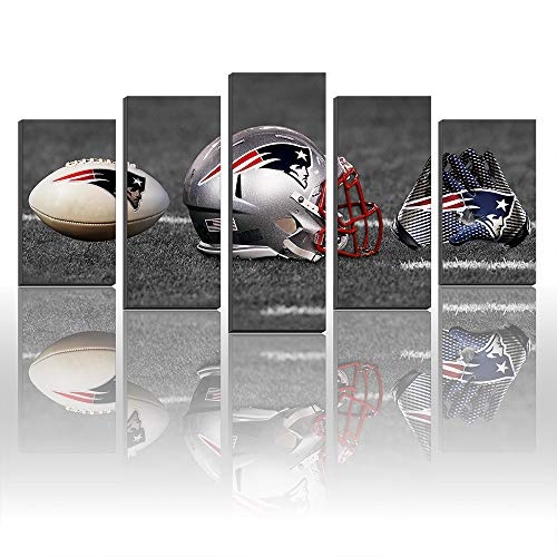 Karen Max Wandbild, Motiv: New England Patriots Fußball, Helm, Handschuhe Size1:12x16inx2,12x24inx2,12x32inx1Frame