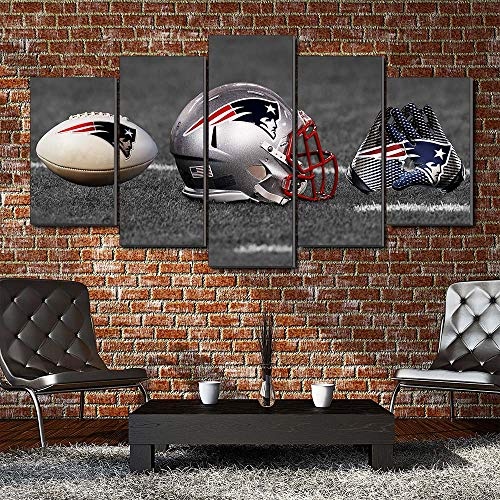 Karen Max Wandbild, Motiv: New England Patriots Fußball, Helm, Handschuhe Size1:12x16inx2,12x24inx2,12x32inx1Frame