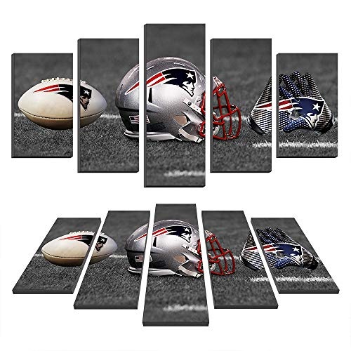 Karen Max Wandbild, Motiv: New England Patriots Fußball, Helm, Handschuhe Size1:12x16inx2,12x24inx2,12x32inx1Frame