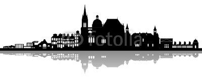 Leinwand-Bild 180 x 70 cm: "Aachen Skyline central", Bild auf Leinwand