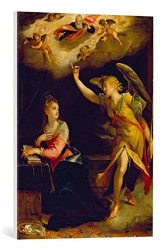 kunst für alle Leinwandbild: Hans von Aachen Verkündigung Mariae - hochwertiger Druck, Leinwand auf Keilrahmen, Bild fertig zum Aufhängen, 50x70 cm