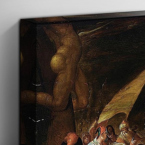 Leinwandbild 61 x 40,6 cm (60 x 40 cm) Hans von Aachen Venus und Adonis mit Hounds – Leinwand Wandbild Bild fertig zum Aufhängen